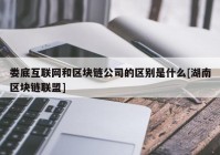 娄底互联网和区块链公司的区别是什么[湖南区块链联盟]